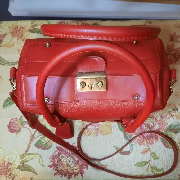 Dooney & Bourke Red Doctor Bag Hand Painted Vintage Doctor Bag - Picture 8 of 14